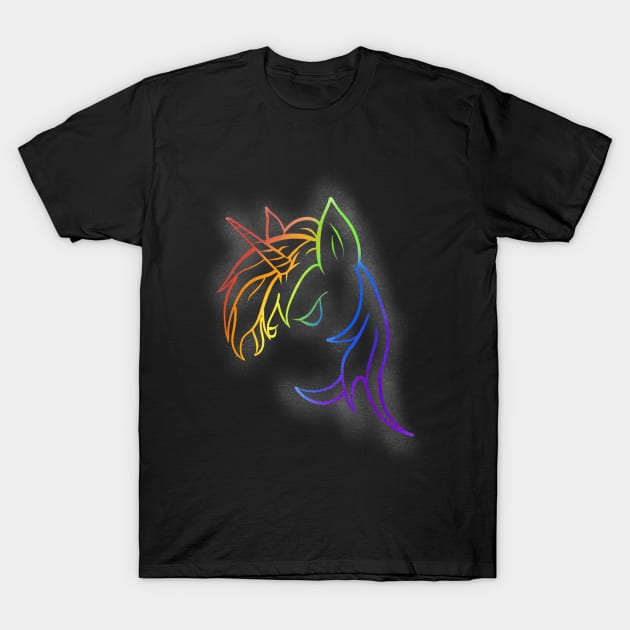 Pride Unicorn Outline T-Shirt by Danispolez_illustrations